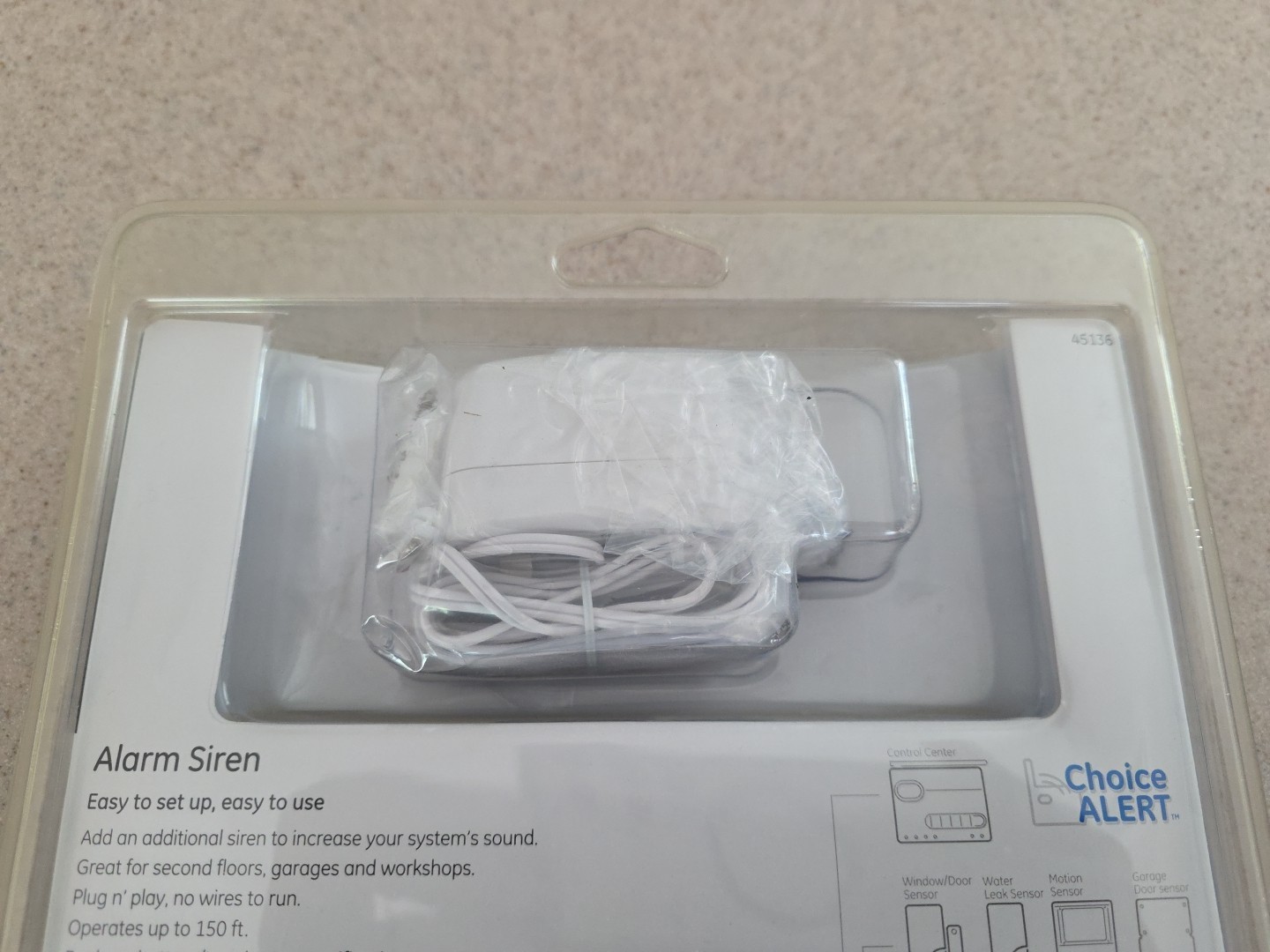 GE Choice Alert Wireless Alarm Siren 45136 New Sealed NIB Add-on 130dB