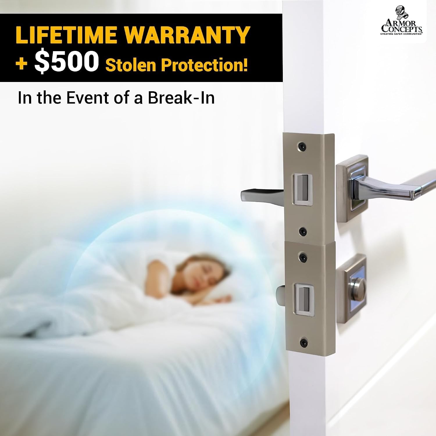 Effortless Installation 5-Piece Heavy Duty Door Reinforcement Kit – Satin Nickel