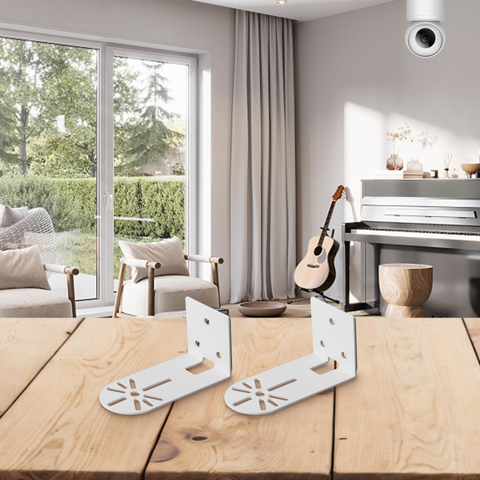 Wall Mounted Brackets in Metal for Two For Eufy Indoor Cameras E220 P24