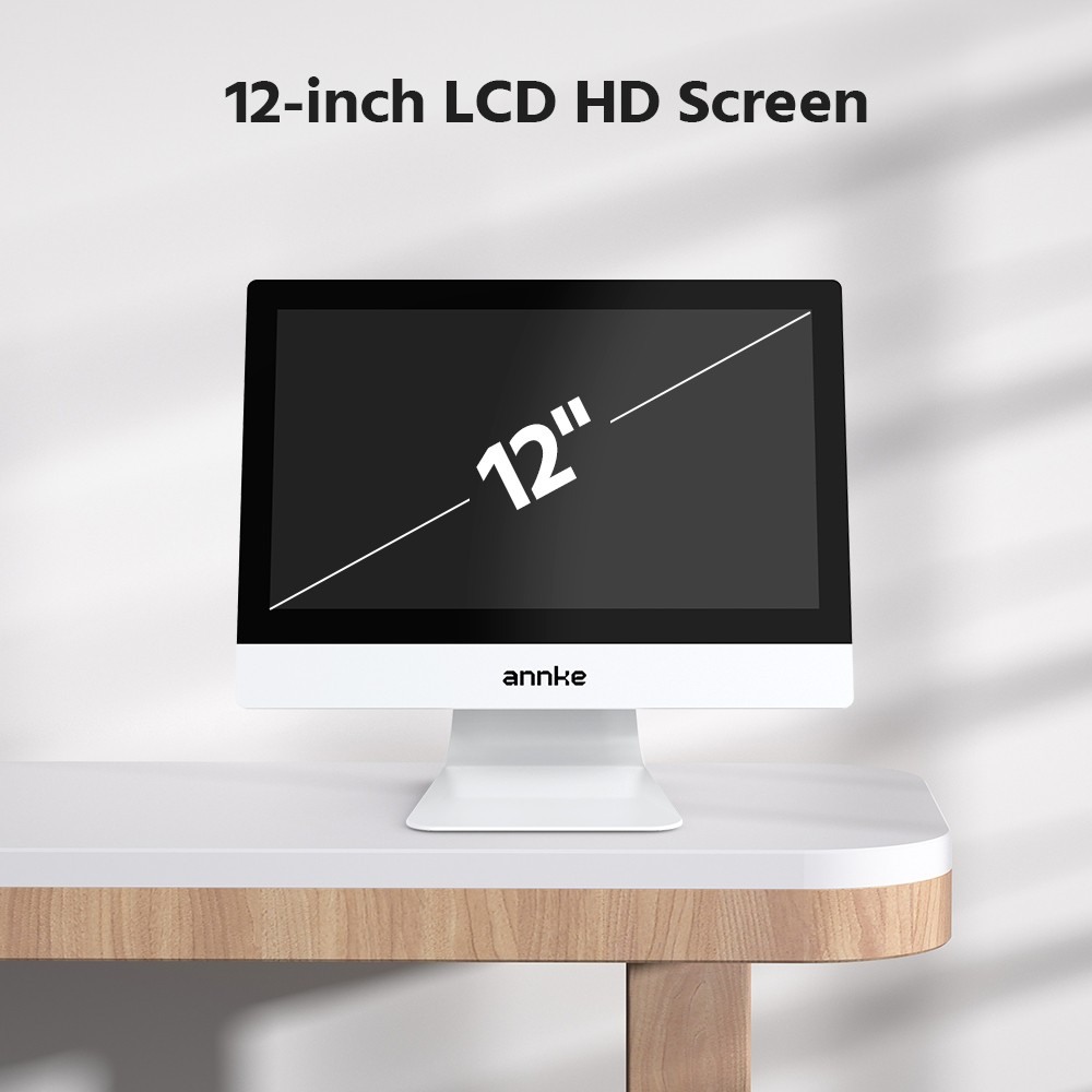 ANNKE 10CH 12” Monitor Wireless 4MP Dual Lens Security Camera System 2 Way Talk