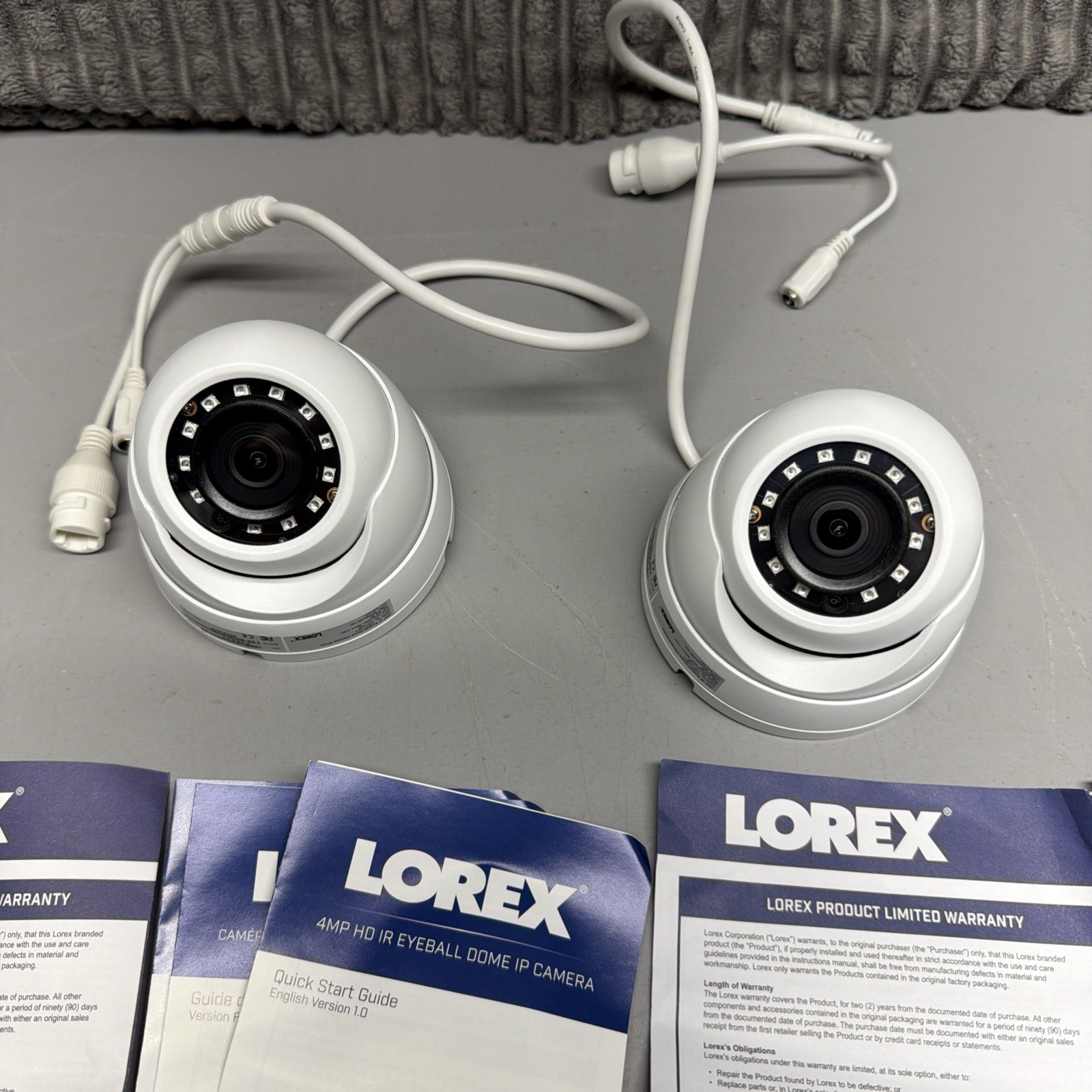 Lorex LNE4172S-C 4MP HD IP IR Eyeball Dome Camera White Lot Of 2 New Open Box