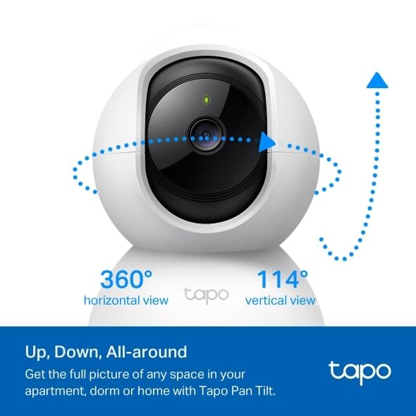 Tapo 2K Pan/Tilt Security Camera for Baby Monitor, Dog 2-Pack, White