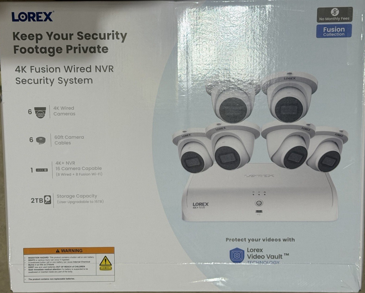 Lorex 4K 16 Ch Wired & Wi-Fi 2TB Wired NVR System with 4K IP Dome Cameras NEW⭐️