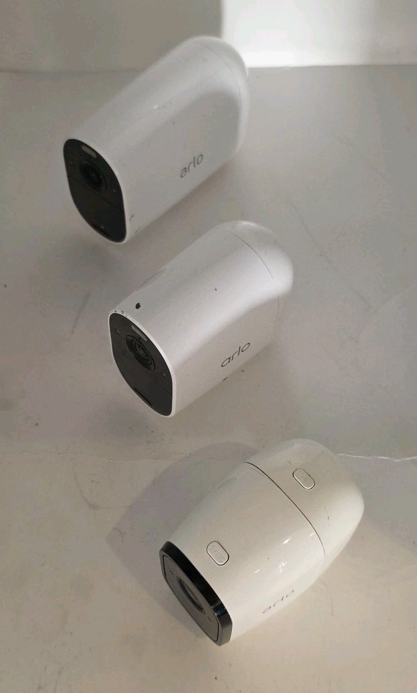 Lot Of 3 Arlo/Netgear Security Cameras /Base Station, Batteries & Charger AS IS