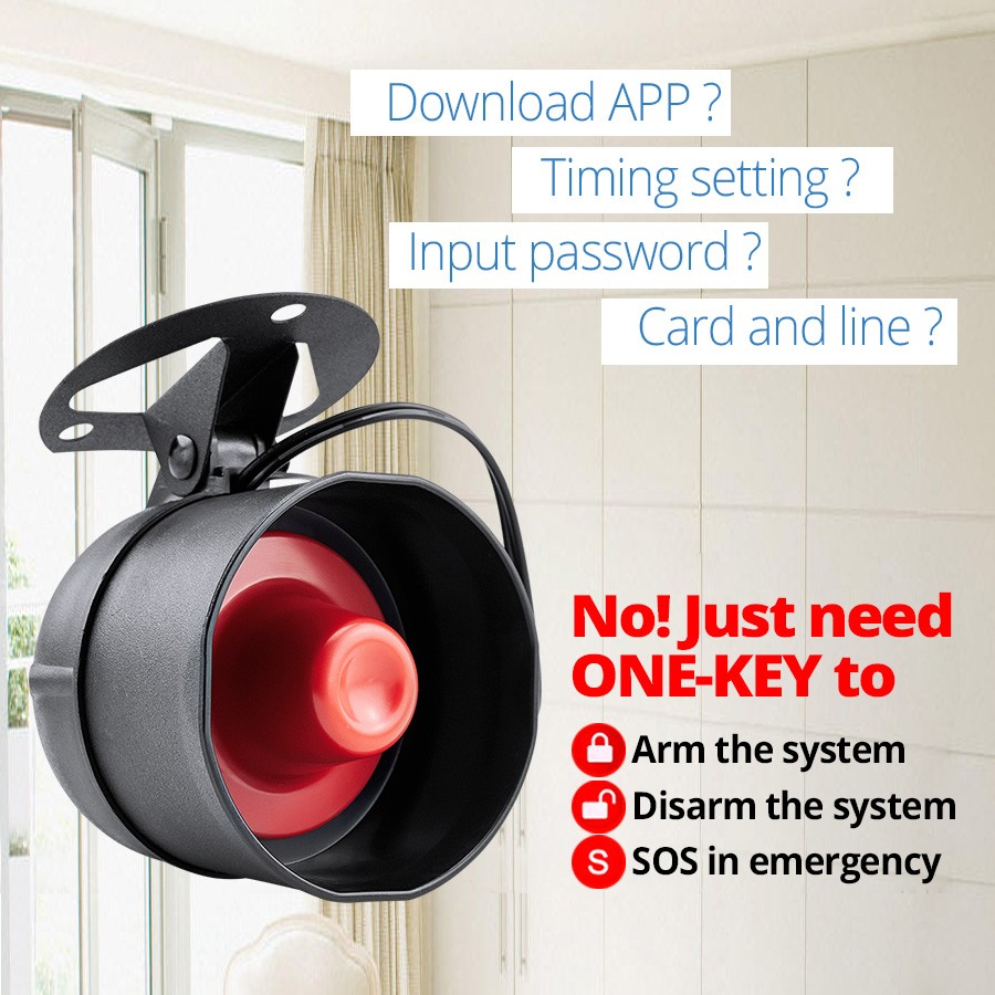 110db Security Alarm System Kit Set Wireless Loud Speaker Siren Horn In/Out Door