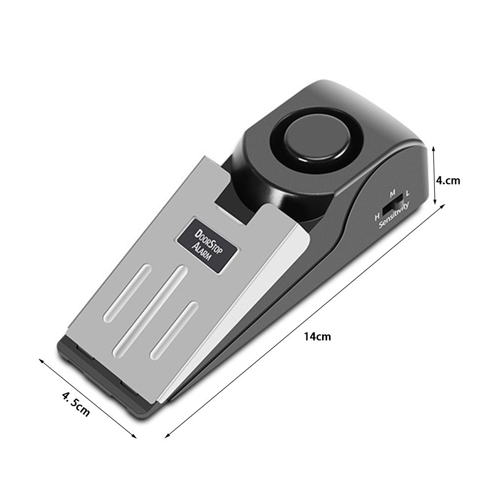 Door Stop Alarm Anti Theft Wedge Portable Wireless Security Stopper Stainless