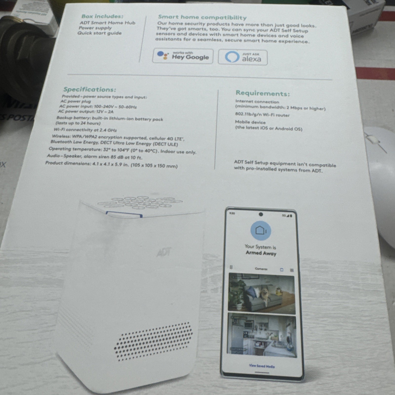 New & Sealed ADT Self Setup Smart Home Hub White (S40LR1-01) W/ Activation Code