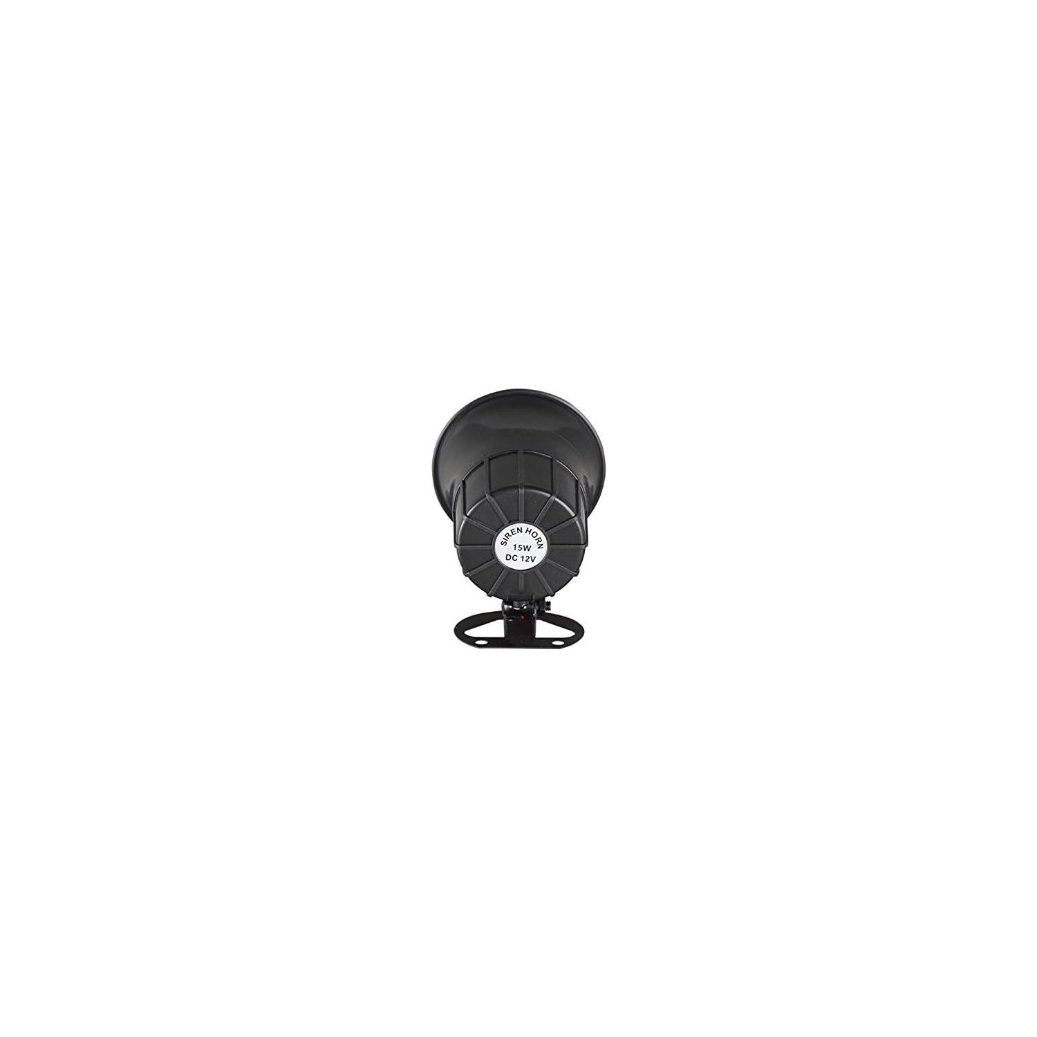 15W DC 12V Alarm Siren Horn for Home Security System Wall Mount Black