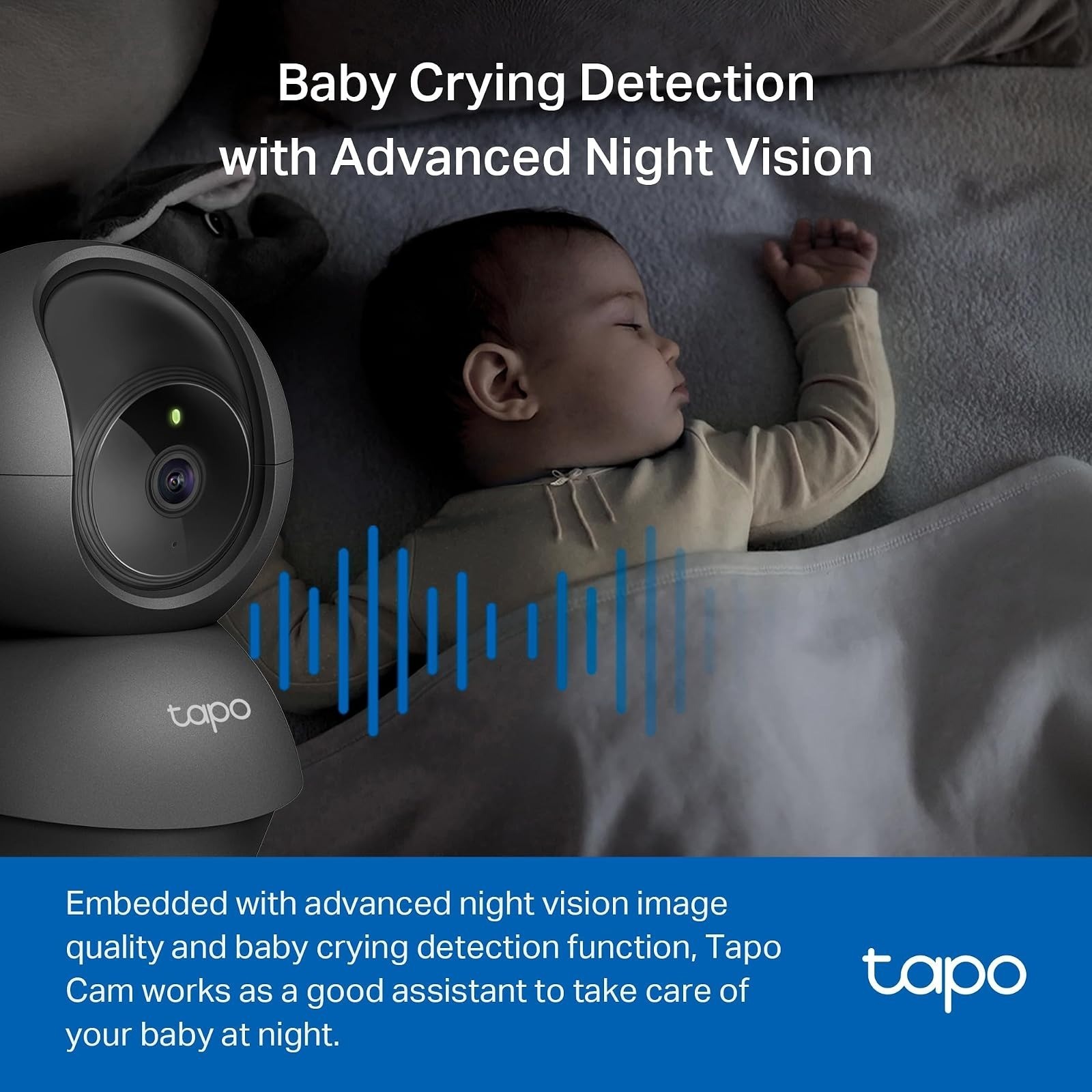 1080P Indoor Pan/Tilt Security Camera – Night Vision, 2-Way Audio, Black
