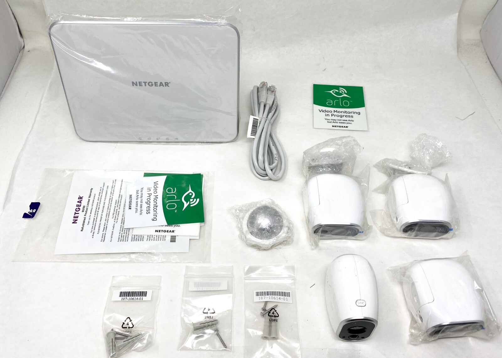 Arlo Netgear VMS3530 Security System 3 Wire-Free HD Cameras Open Box