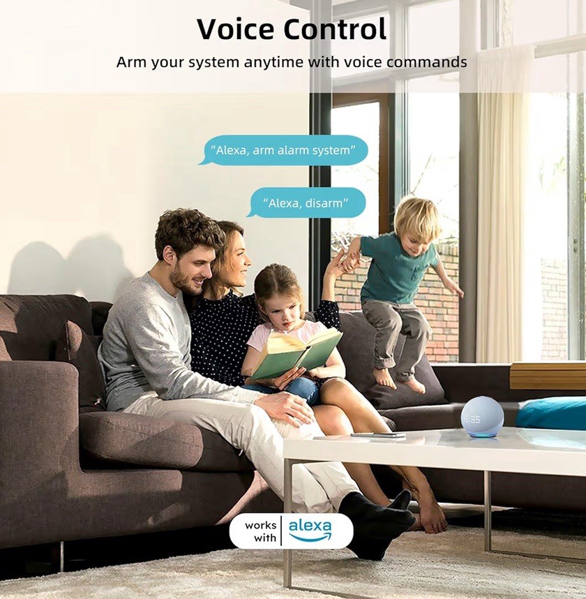 Wireless Alarm System 9 Piece Kit, WiFi Alarm System for Home Security With App