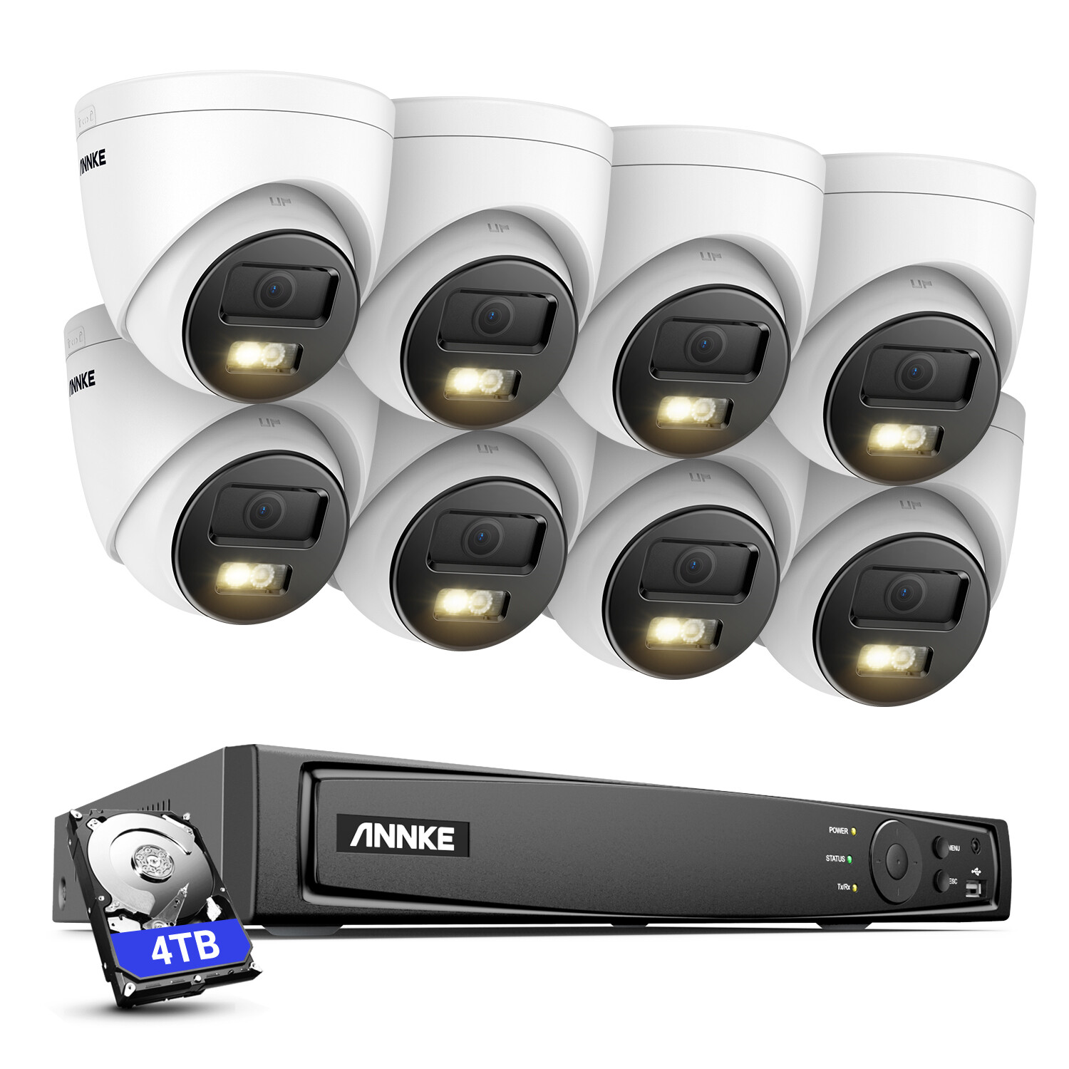 ANNKE 8CH 12MP Audio PoE Security IP Camera System Outdoor Color Night Vision