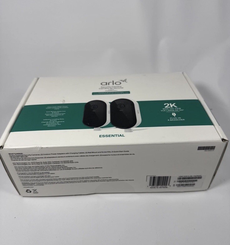 Arlo Essential 2K Outdoor Security Camera System (2-Pack) VMC3080