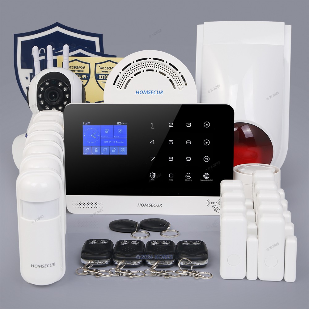 HOMSECUR Business Home Wireless Alarm System Kit + CCTV Camera & Flash Siren