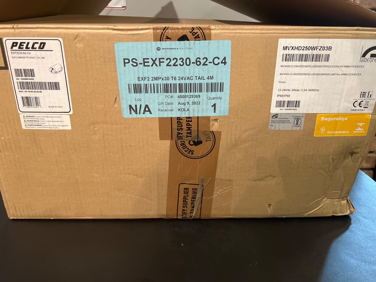 Explosion Proof Pelco EXF2230-62-C4 2 Megapixel Network Outdoor Bullet Camera