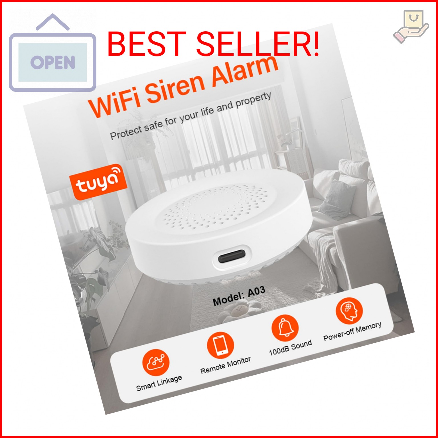 WiFi Siren Alarm: Wireless Burglar Alarm for Home Security and Smart Home Automa