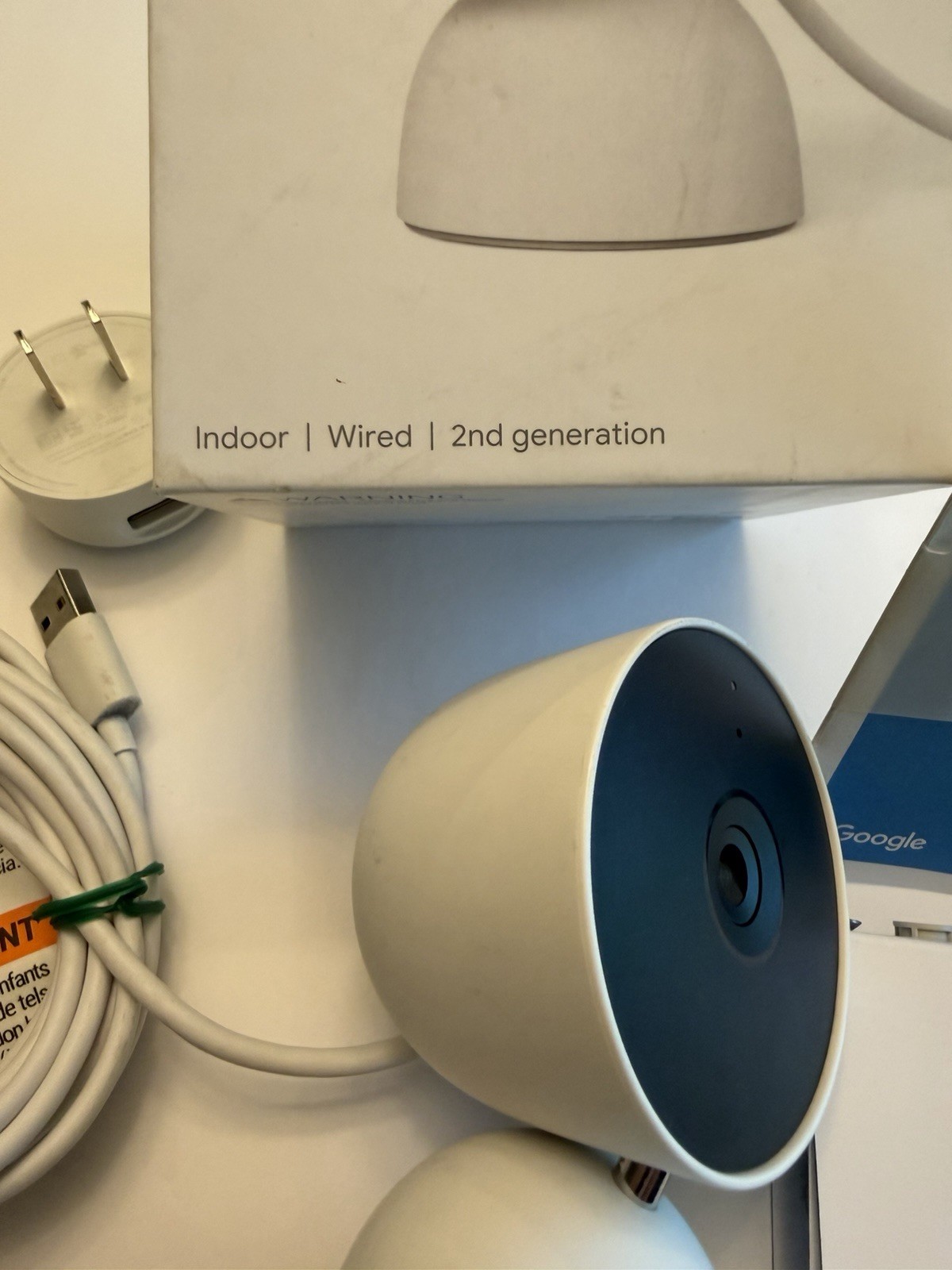 Google Nest Cam 2nd Gen Wired 1080p Indoor Home Security Camera White FREE SHIP