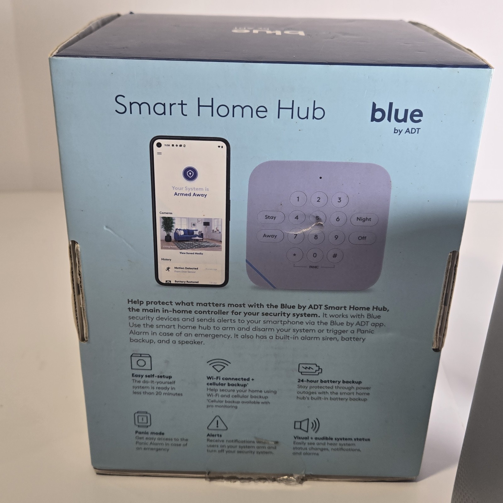 Blue by ADT Smart Home Hub Model S40LR1-01 White. No Instructions Used.