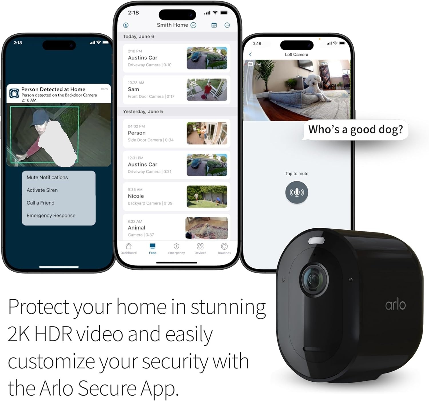 Arlo Pro 5S 2K Wireless 3 Camera Security Kit w/Dual Band WiFi 2 way Audio Black