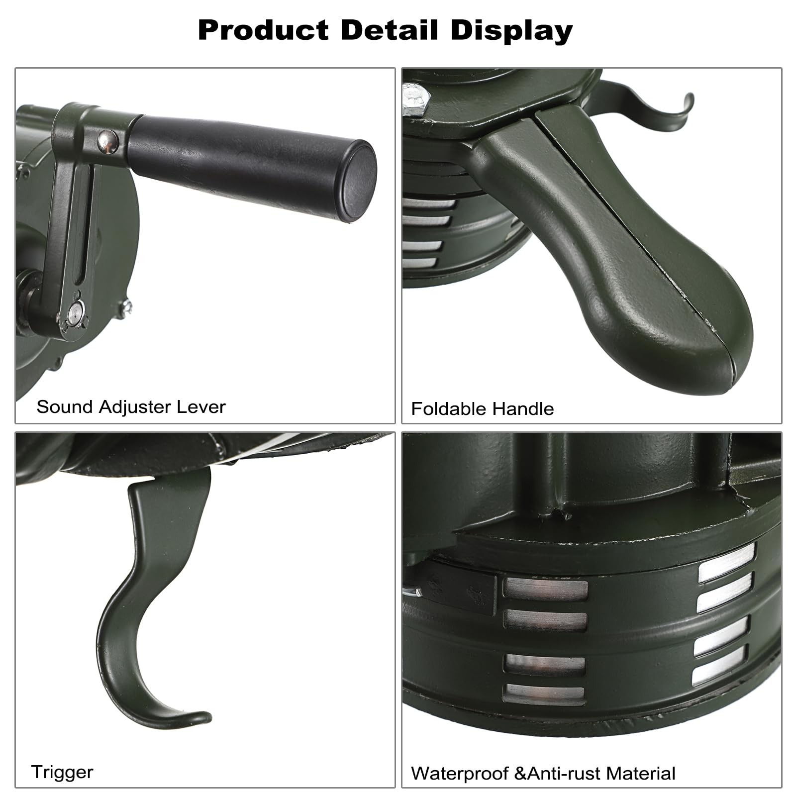 Hand Crank Siren Manual Operated Air Raid Siren with Foldable Handle for Spor…