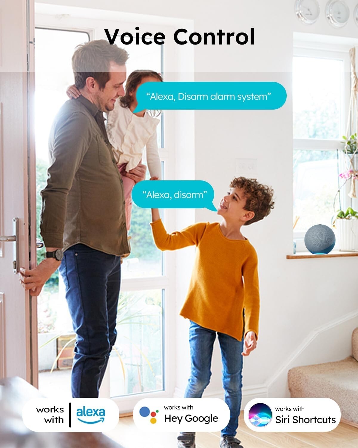 WiFi Alarm System, Smart Home Alarm System Wireless 9 Piece-kit, DIY Alarm Syste