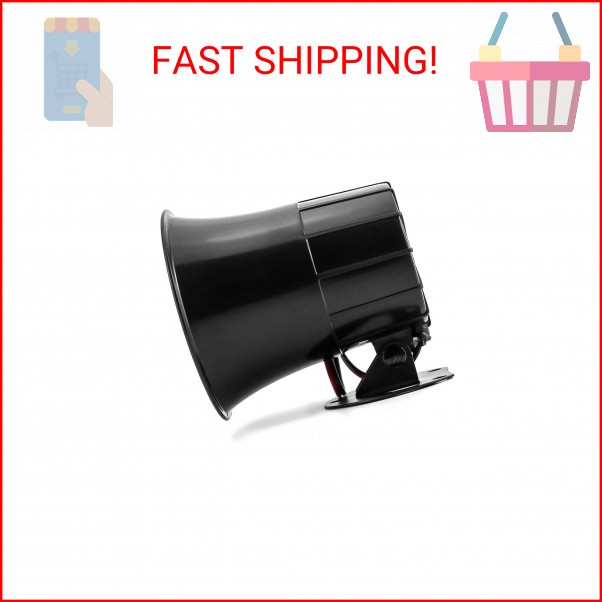 QWORK Electric Siren Horn, DC 12V Security Loud Wired Alarm Siren for Home Alarm