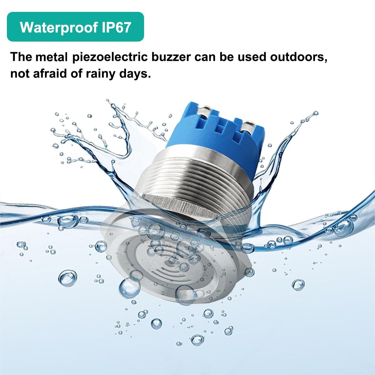 2PCS DC12V 22mm Electronic Metal Buzzer Alarm Sounder Waterproof IP67 Intermi…