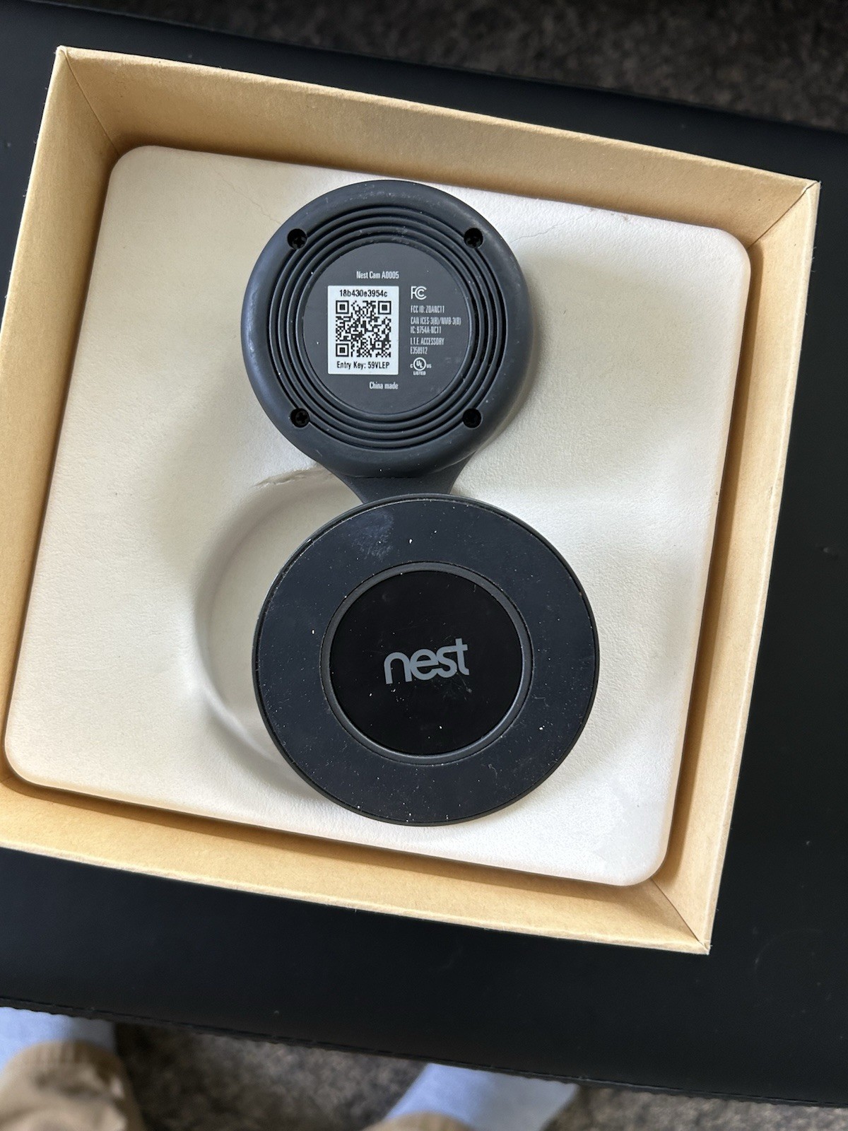 Google Nest Cam Indoor Security Camera A0005 1st Gen Wired SmartCam Black