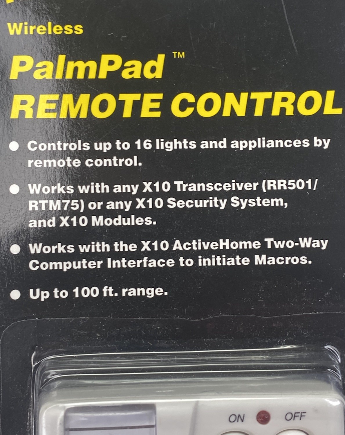 X-10 Powerhouse Home Automation Remote Control Palm Pad Wireless Model HR12A