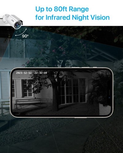 ZOSI 4PK 1080P HD Home TVI Security Cameras Outdoor CCTV Night Vision Alert IP66