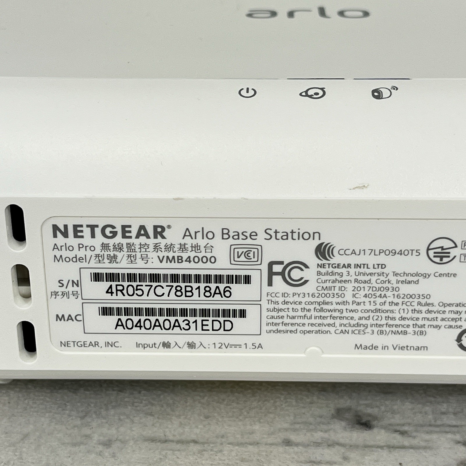 NETGEAR Arlo Base Station VMB4000 Power Cable Cord HD Security Camera Wireless