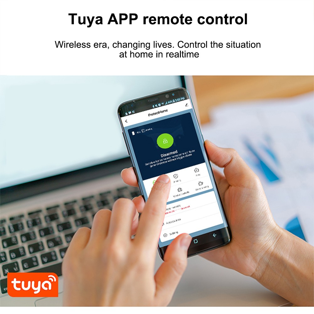 CS118 WiFi+GSM+GPRS 3 IN 1 Network Intelligent Home Alarm System Tuya APP JPHF