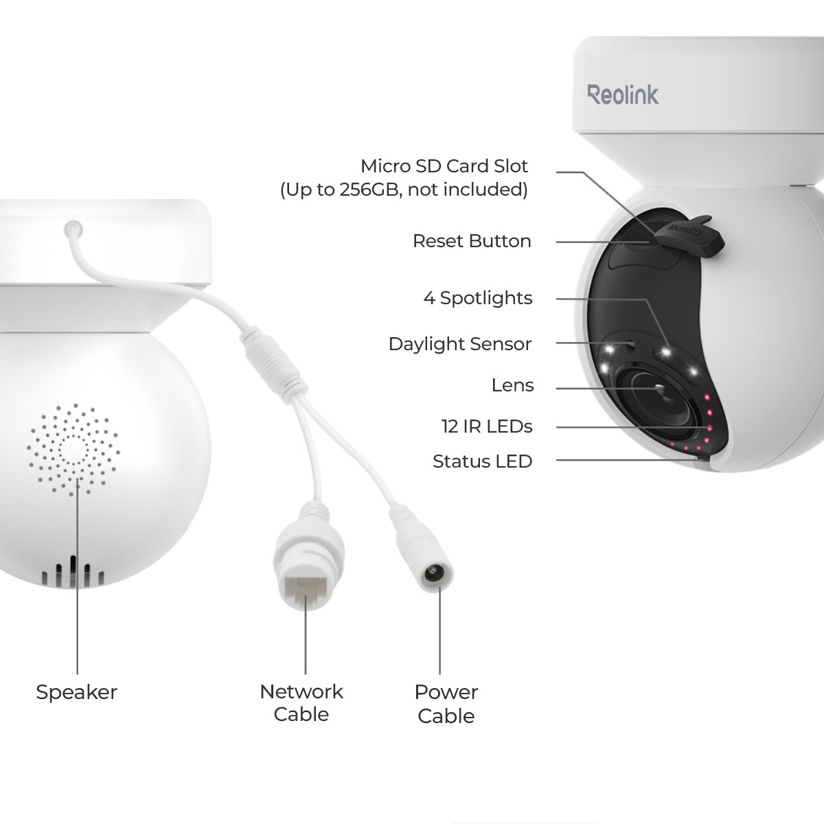 Reolink E1 Outdoor Pro 4K WiFi 6 PTZ 3X Zoom Security Camera System with Hub