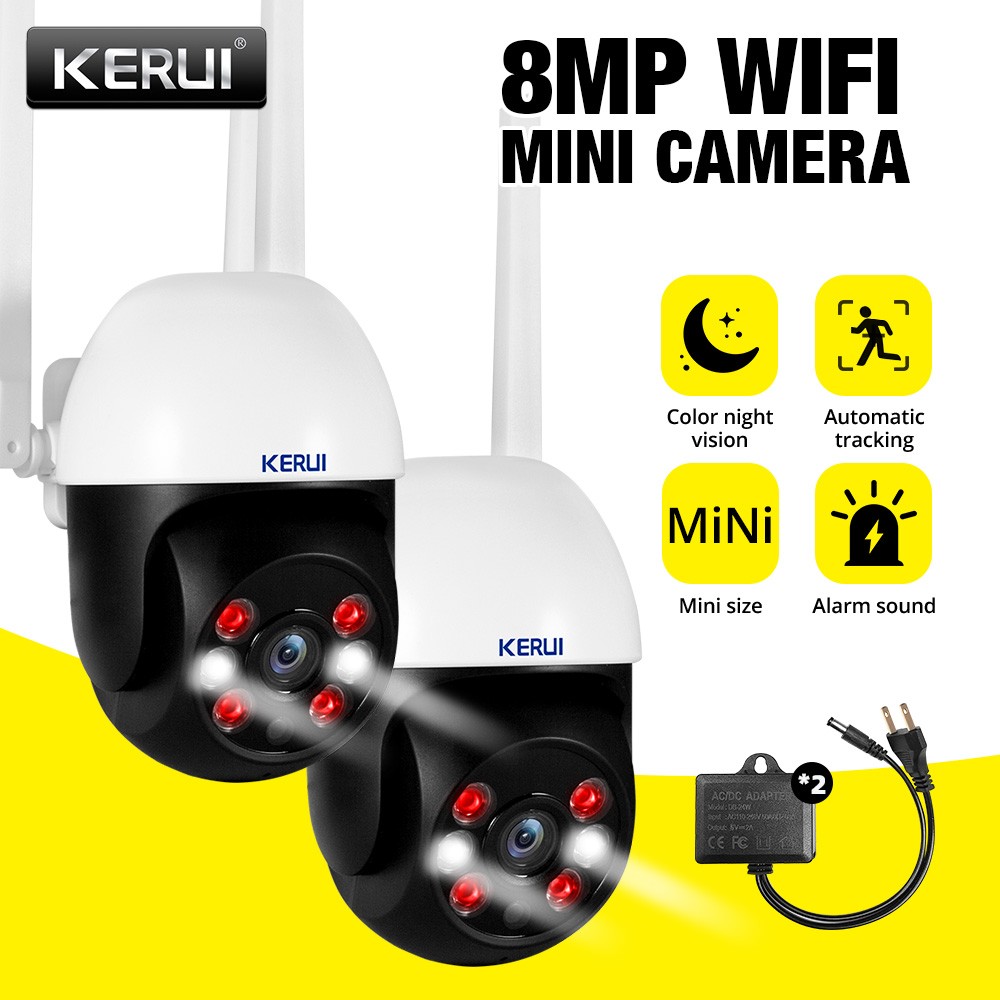 2Set 5MP Ultra HD WiFi Camera 6 LED Fill Light Indoor Outdoor Home Security