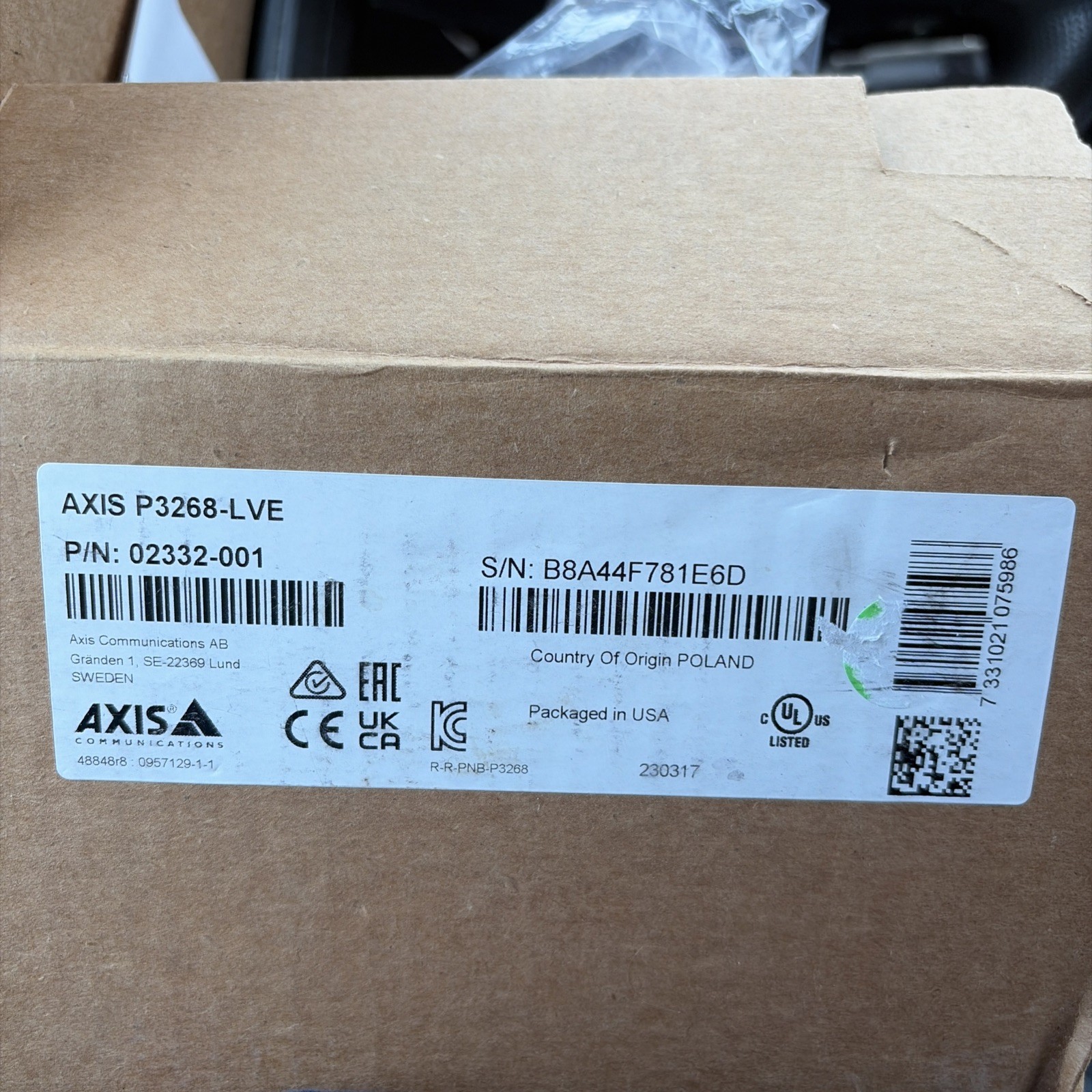 NEW /Open Box – Axis P3268-LVE (02332-001) 4K UHD Outdoor IR IP Dome Camera