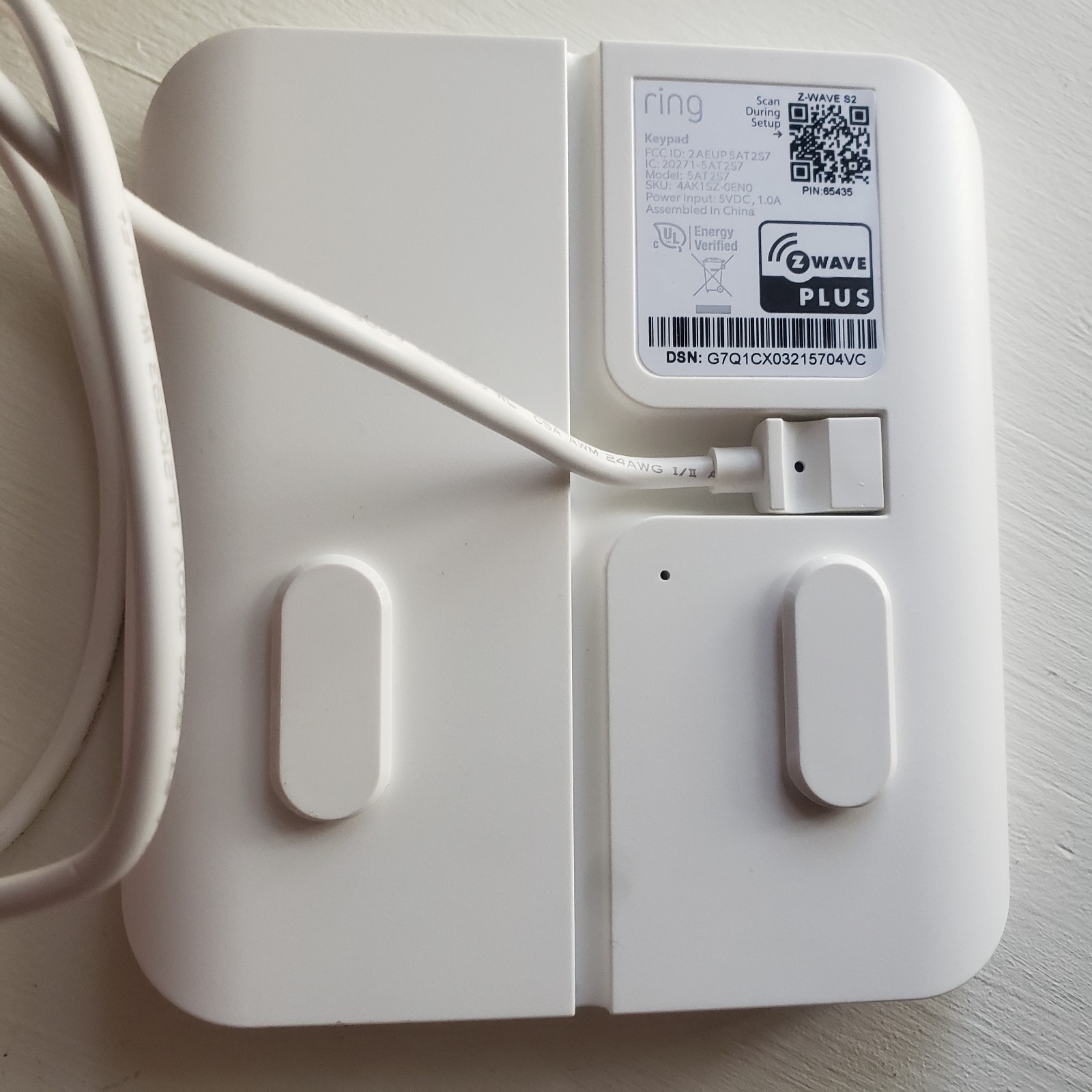 Ring (2ndGen) White 19-Button Home Security System Wireless Alarm Keypad