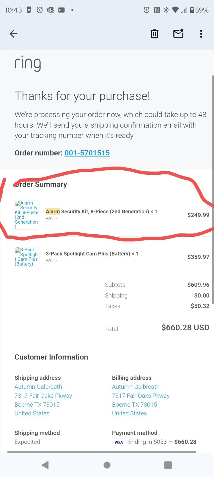 Ring Alarm Home Security Kit 8 Piece Kit