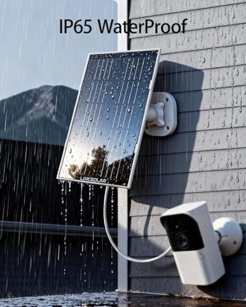 Dual 5W Solar Panels for Ring Camera Doorbell, All-in-1 Glass Solar Middle-5W*2