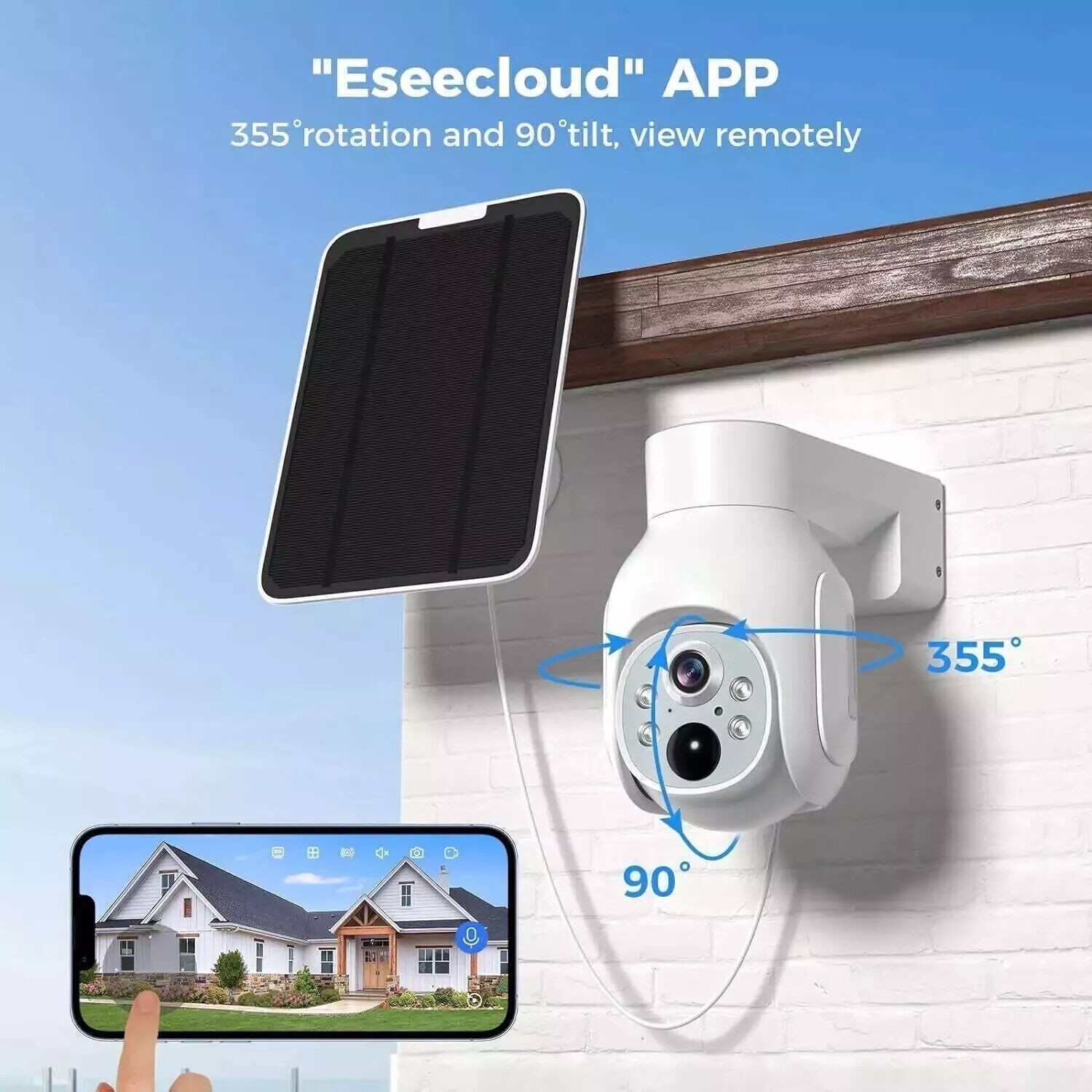 4MP Wireless Solar Security Camera System CCTV 10CH 500GB Outdoor 360° PTZ View