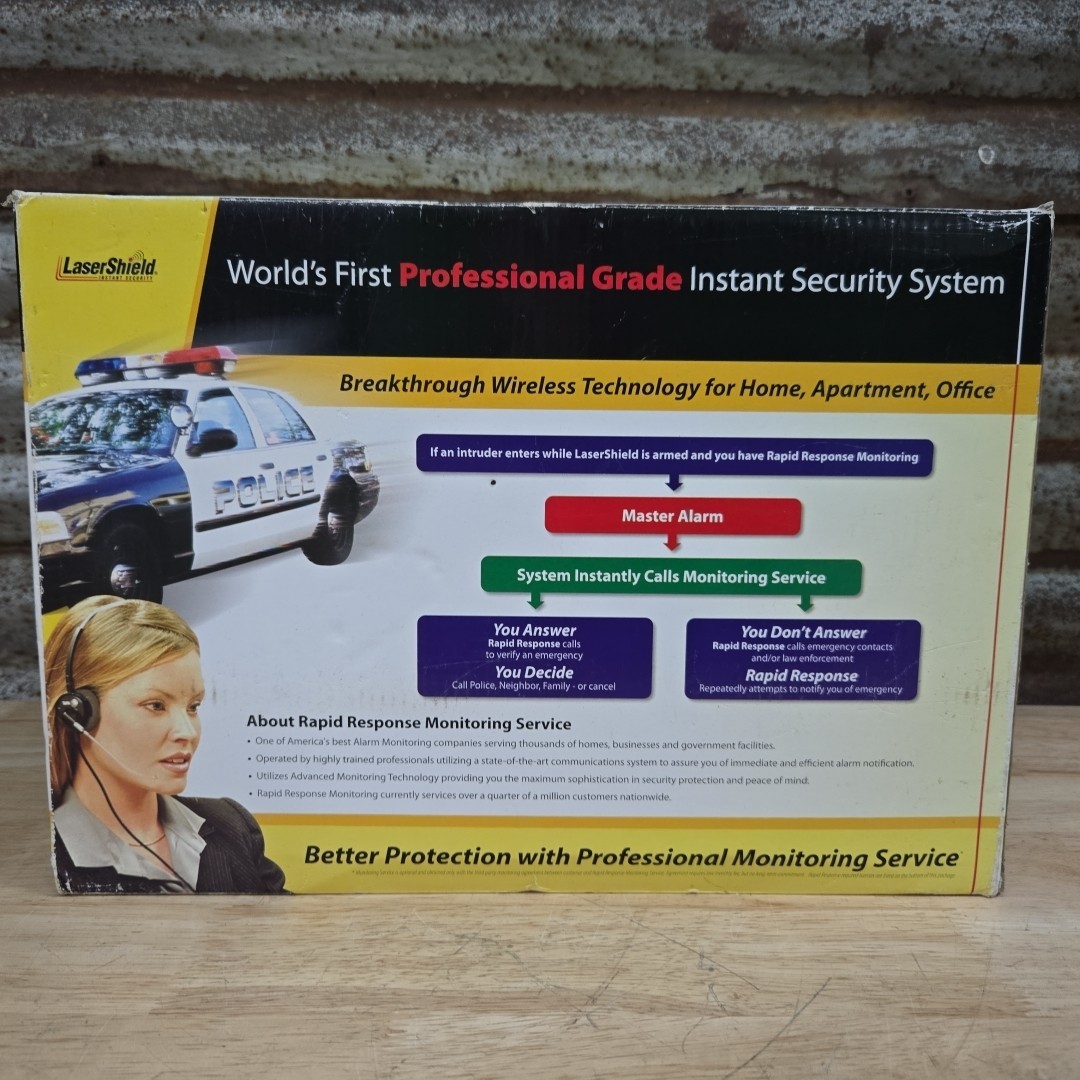 LaserShield Instant Security System Plug N Go Professional Monitoring New