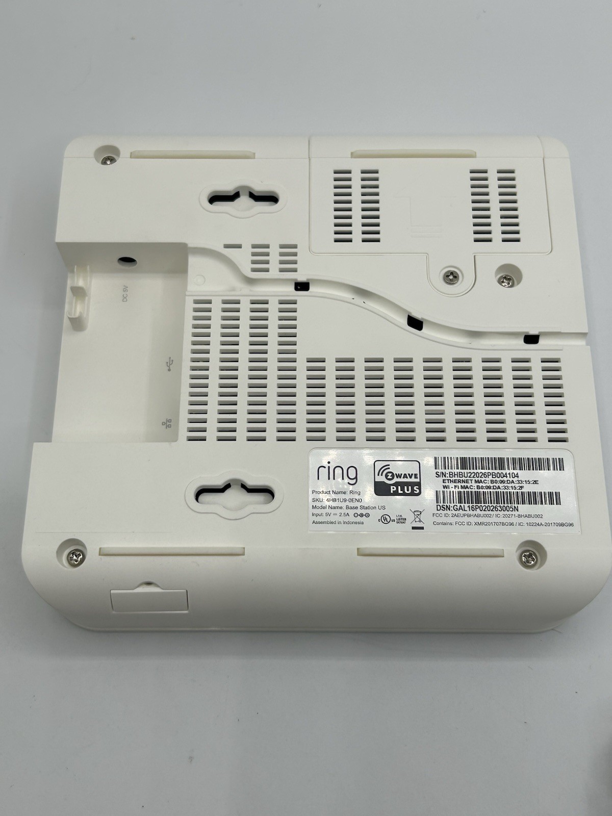 Ring Alarm Base Station US Z Wave 4HB1U9-0EN0 Keypad 5AT2S7