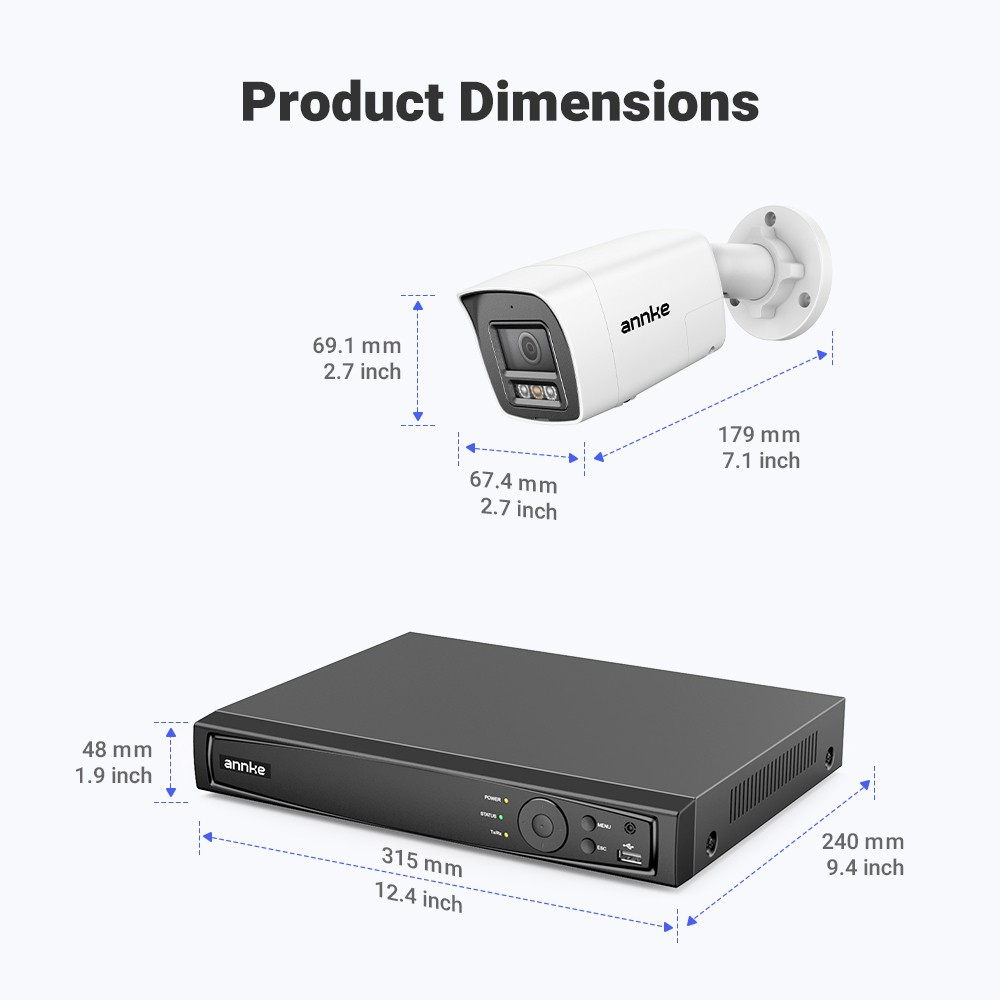 ANNKE 12MP 8CH 16CH NVR 5MP Audio POE Security Camera System AI Detection H.265+