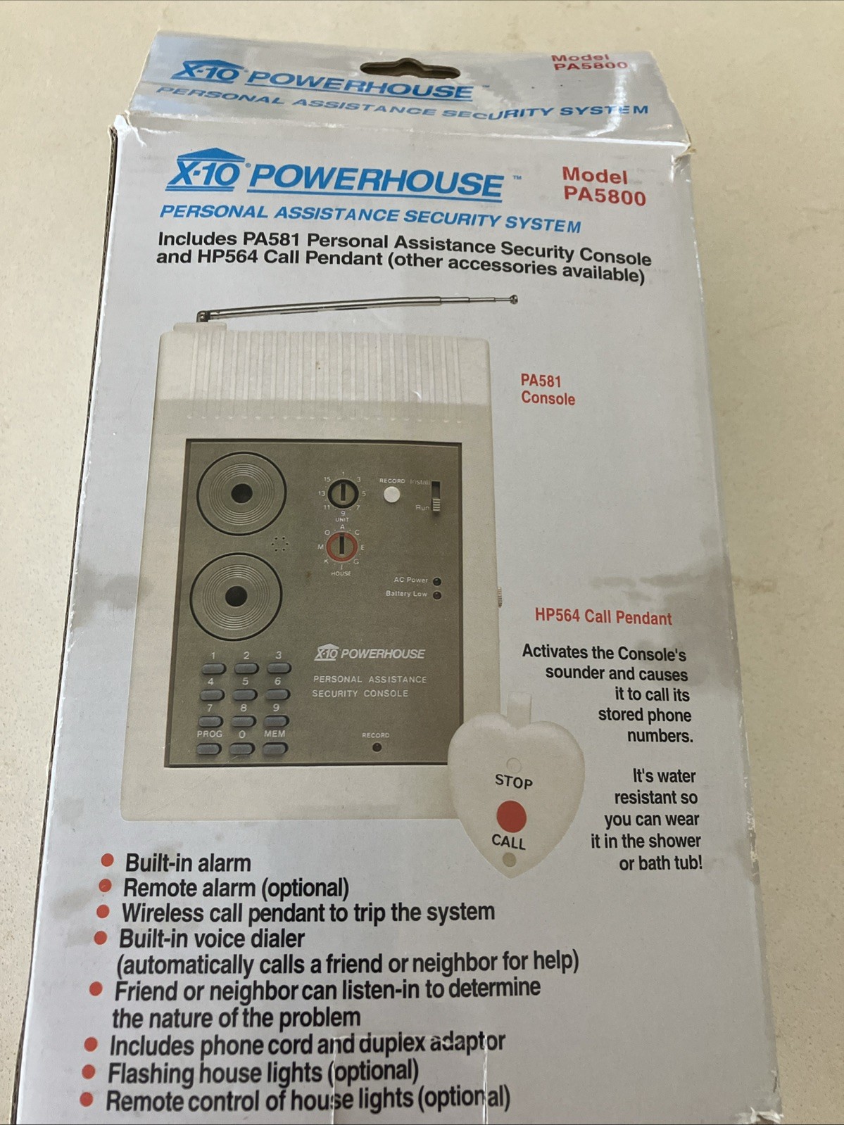 X-10 Powerhouse Personal Assistance Security System PA5800 New