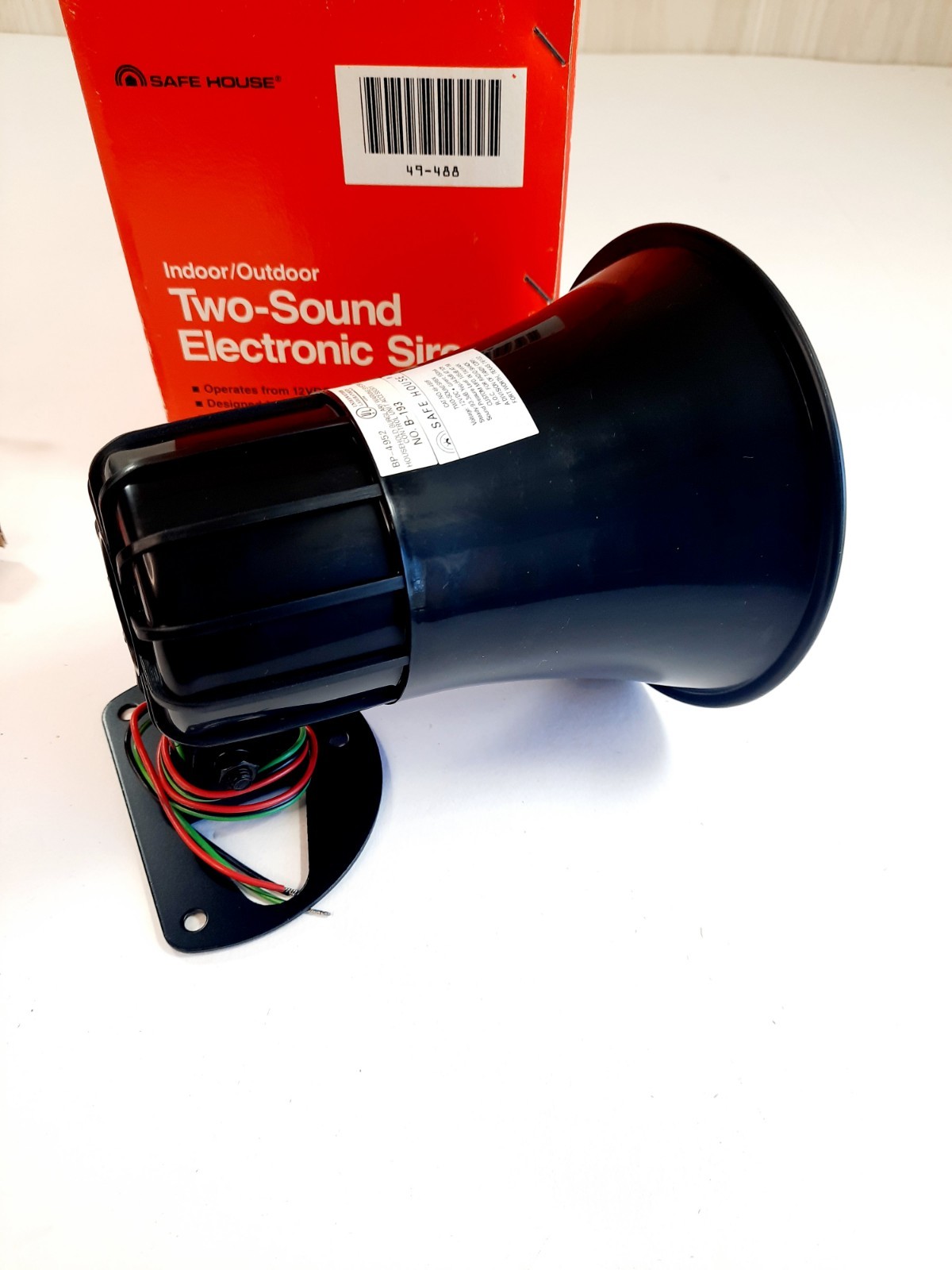 Vtg Safe House 2 Sound Electric Siren Indoor Outdoor Home Alarm System No B-193