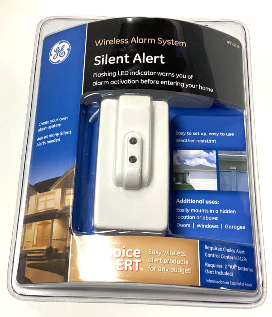 (2) GE SILENT ALERT Wireless Alarm System Flashing LED model 45137 NEW SEALED
