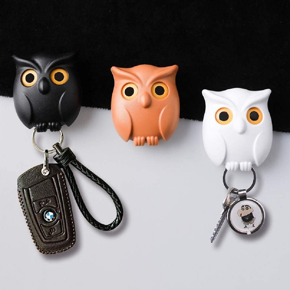Owl Keying Holder Wall Mounted Owl Key Hooks with Wall Self-Adhesive Tape, Key H
