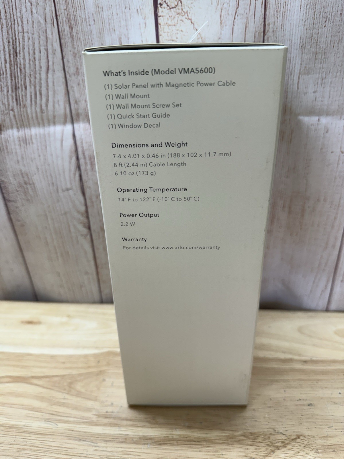 ARLO White Solar Panel Charger VMA5600-10000S Ultra Factory Sealed Box Damage