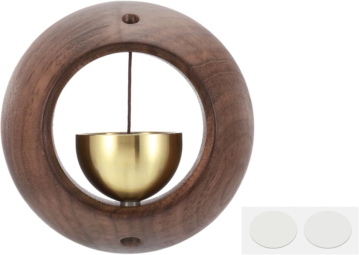 PATIKIL Shopkeepers Bell, Wood Door Chime Hanging Magnetic Bell Brown