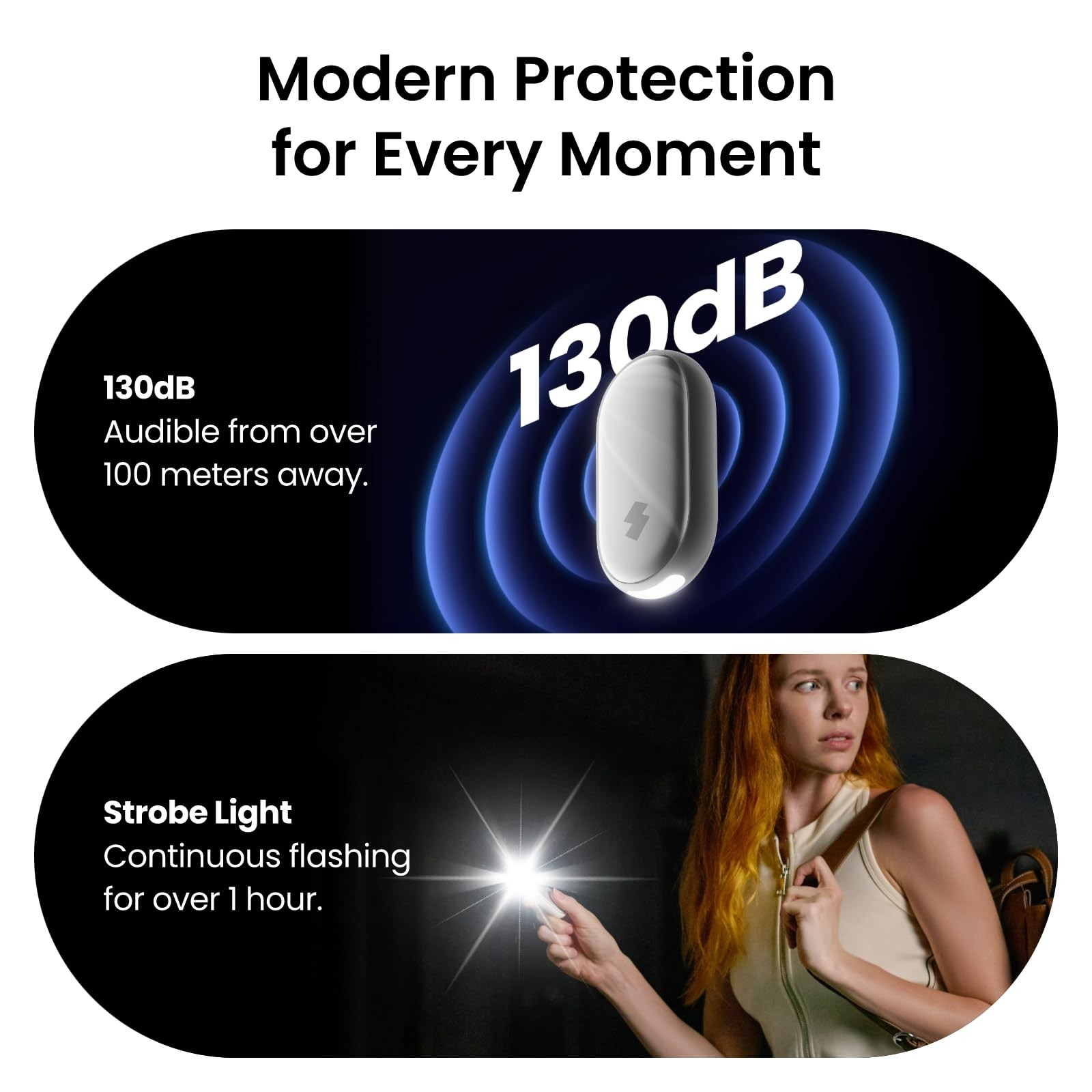 130 dB Personal Safety Alarm for Women with Apple Find My APP, Extra-Loud Sir…