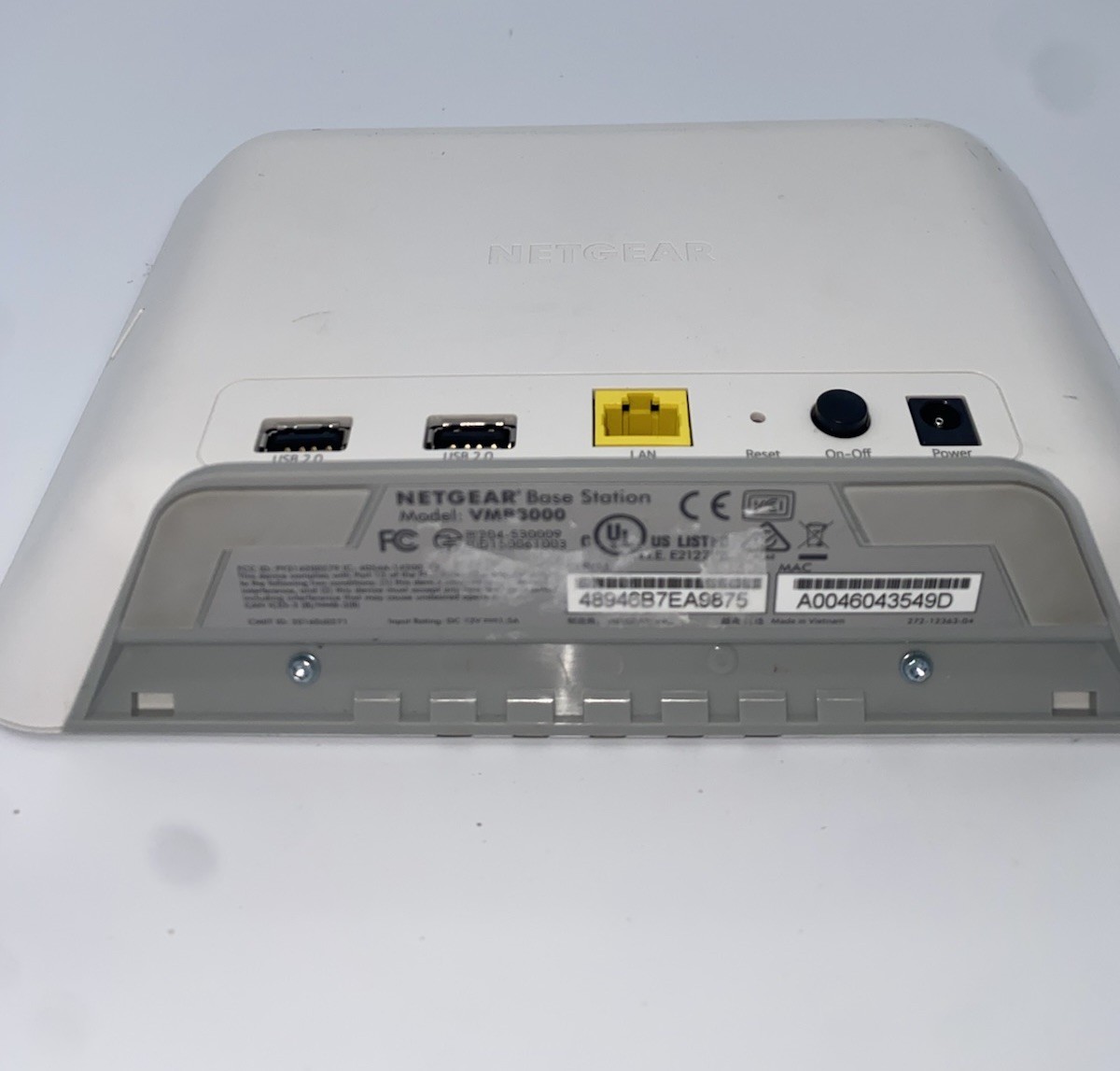 Netgear VMB3000 Base Station – No Power Cord – Untested